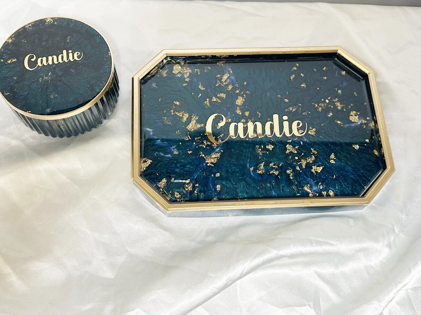 Personalized Rolling Tray set for women/ Decorative Rolling Tray with lid jar / Jewelry Tray / custom, customizable, personalized