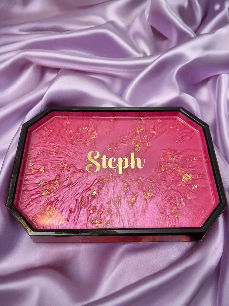Personalized Rolling Tray set for women/ Decorative Rolling Tray with lid jar / Jewelry Tray / custom, customizable, personalized