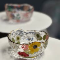 Custom Resin Trinket Bowl – 5″ Floral Catch-All Dish with Gold Trim – Handmade Philadelphia - Handmade By Theia