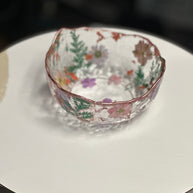 Custom Resin Trinket Bowl – 5″ Floral Catch-All Dish with Gold Trim – Handmade Philadelphia - Handmade By Theia