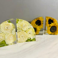 Wedding Bouquet Preservation Resin Bookends – Custom Floral Keepsake Gift