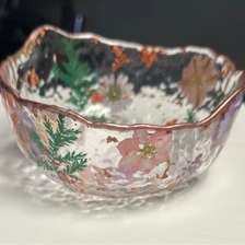 Custom Resin Trinket Bowl – 5″ Floral Catch-All Dish with Gold Trim – Handmade Philadelphia - Handmade By Theia
