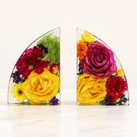 Wedding Bouquet Preservation Resin Bookends – Custom Floral Keepsake Gift