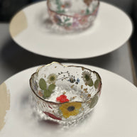 Custom Resin Trinket Bowl – 5″ Floral Catch-All Dish with Gold Trim – Handmade Philadelphia - Handmade By Theia