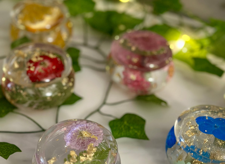 Pressed Flower Resin Trinket Jar – Small Ring Holder & Jewelry Stash Jar with Lid – Handmade Philadelphia - Handmade By Theia