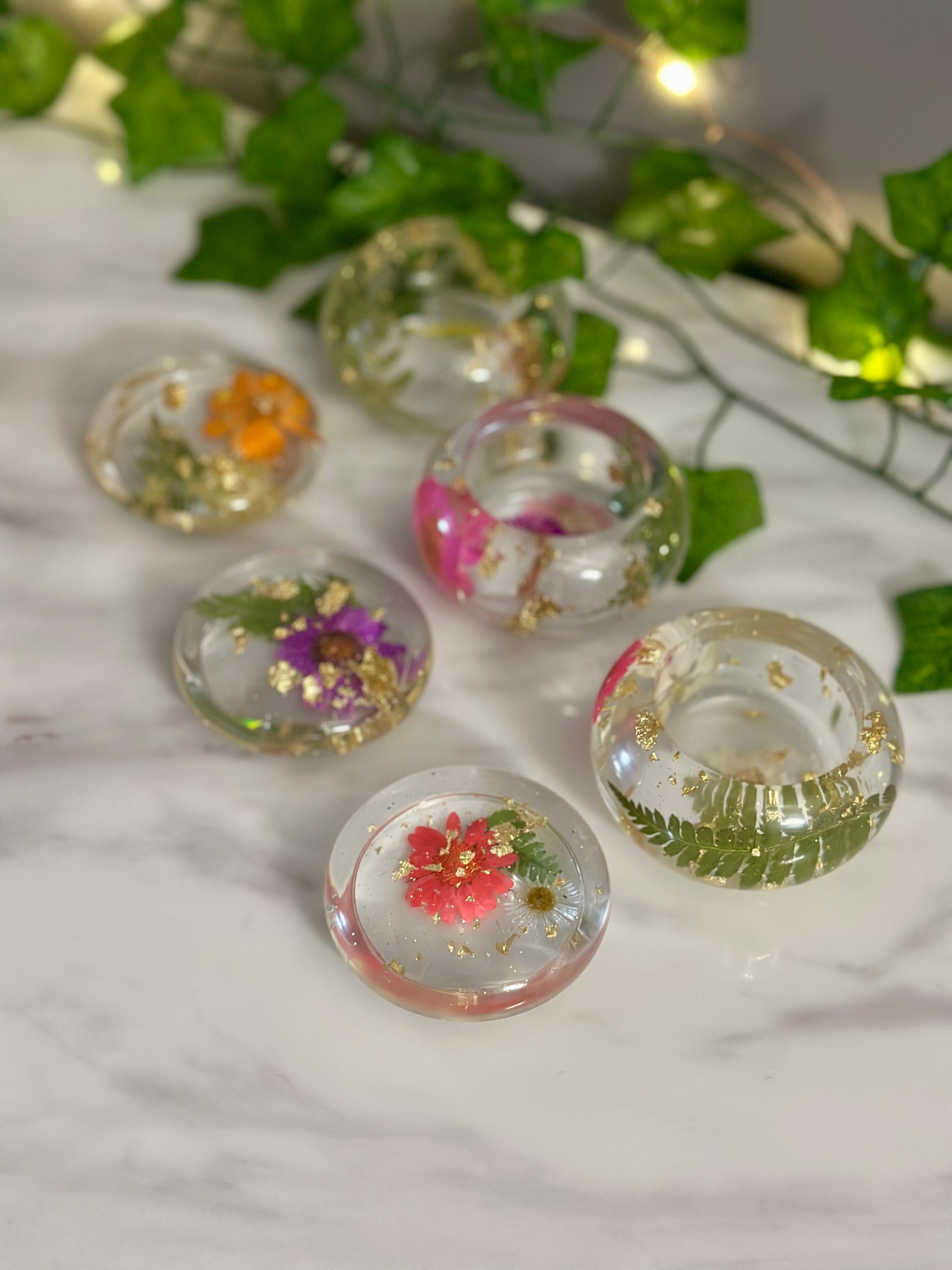 Pressed Flower Resin Trinket Jar – Small Ring Holder & Jewelry Stash Jar with Lid – Handmade Philadelphia - Handmade By Theia