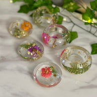Pressed Flower Resin Trinket Jar – Small Ring Holder & Jewelry Stash Jar with Lid – Handmade Philadelphia - Handmade By Theia