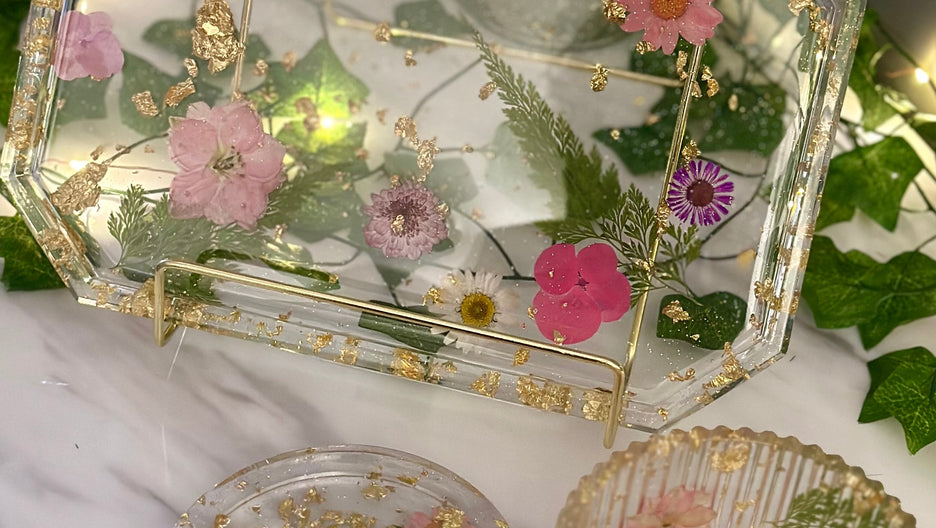 Pressed Wildflower Resin Tray – Floral Vanity Tray or Decorative Catch-All – Handmade Philadelphia - Handmade By Theia