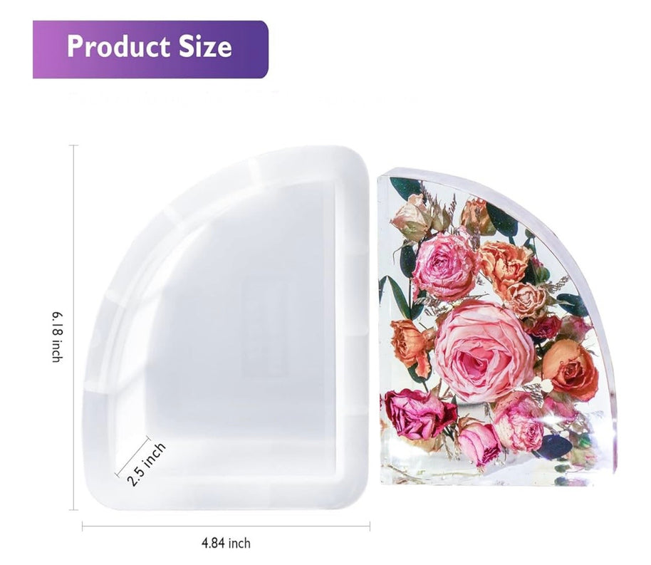 Product size measurement of a floral design on a white background