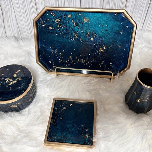 Elegant rolling tray Tray Set - Handmade By Theia customizable