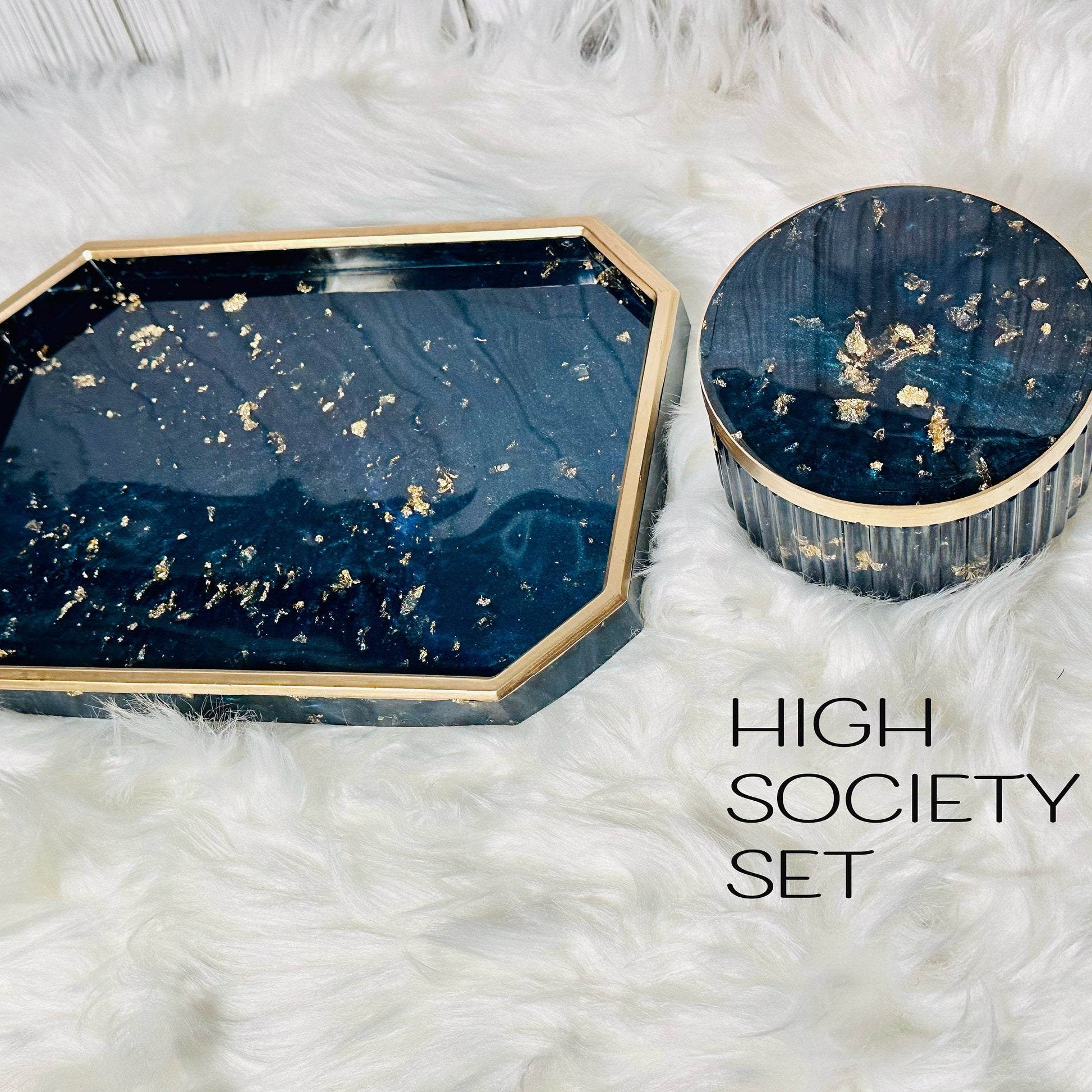 Elegant rolling tray Tray Set - Handmade By Theia customizable