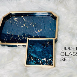 Resin Tray & Lidded Jar Set – Custom Vanity Tray & Jewelry Organizer – Handmade Gift for Her - Handmade By Theia