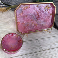 Resin Tray & Lidded Jar Set – Custom Vanity Tray & Jewelry Organizer – Handmade Gift for Her - Handmade By Theia