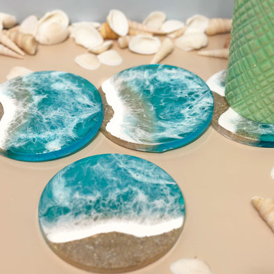 Ocean Wave Coasters Rolling Tray, Custom Rolling tray set Unique Gifts for Him or Her, Perfume Tray, Home Decor Wedding Gift Christmas Gift - Handmade By Theia