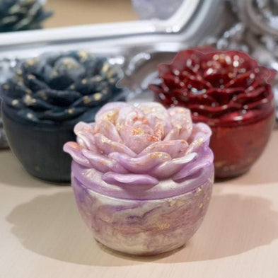 Rose shaped Jewelry Box | Elegant Jewelry Storage, Personalized Keepsake Box, Handcrafted Floral Trinket Organizer - Handmade By Theia