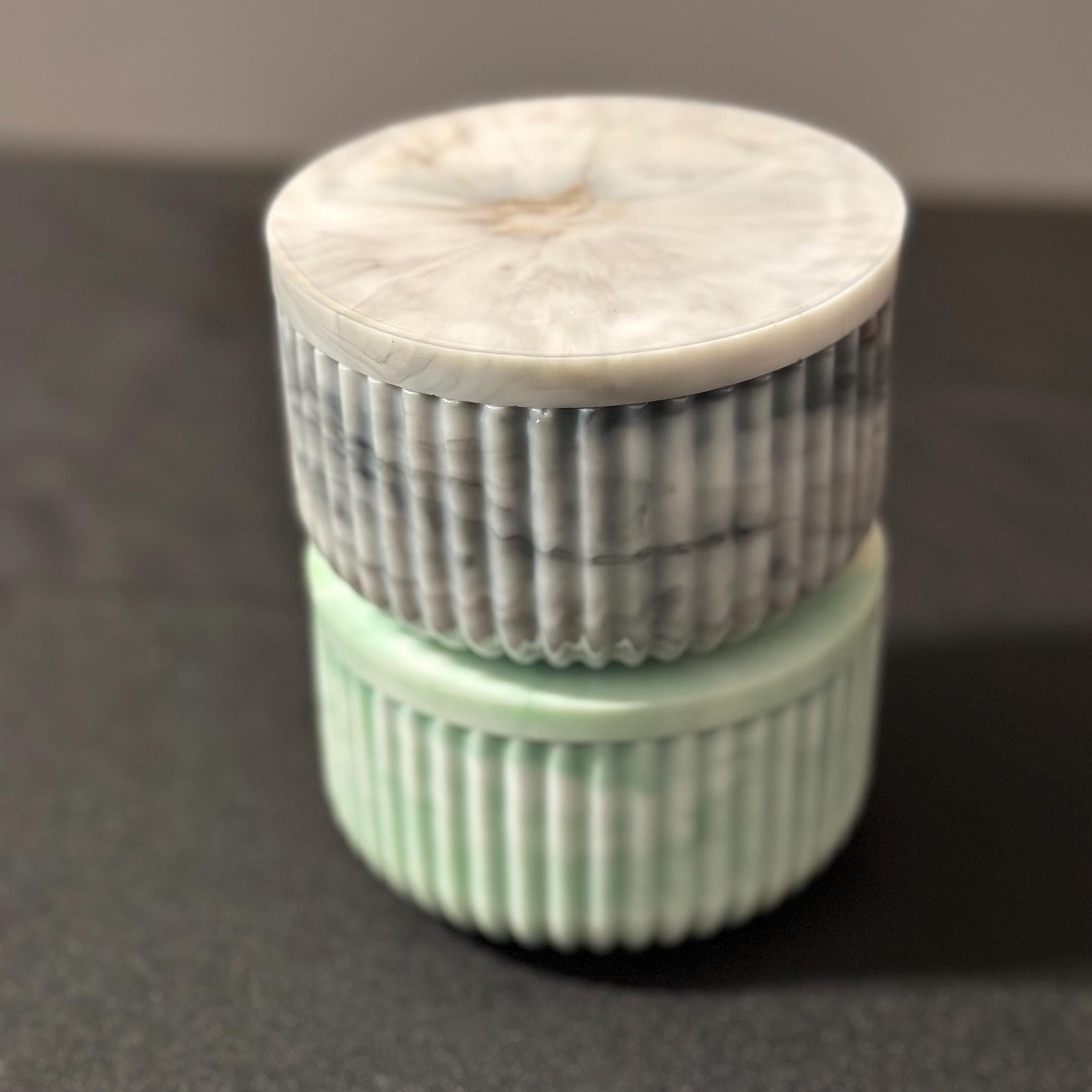 Marble Style Resin Tray & Jar Set – Custom Handmade Home Decor – Vanity or Jewelry Organizer - Handmade By Theia